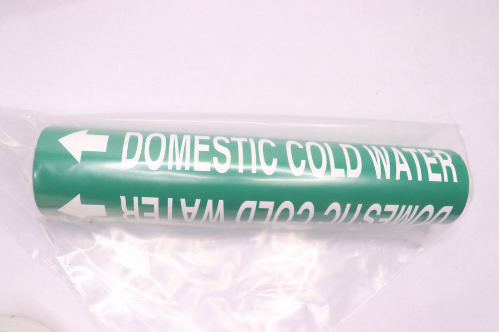Brady Pipe Marker Domestic Cold Water Green 2"W x  2"H 4048-C