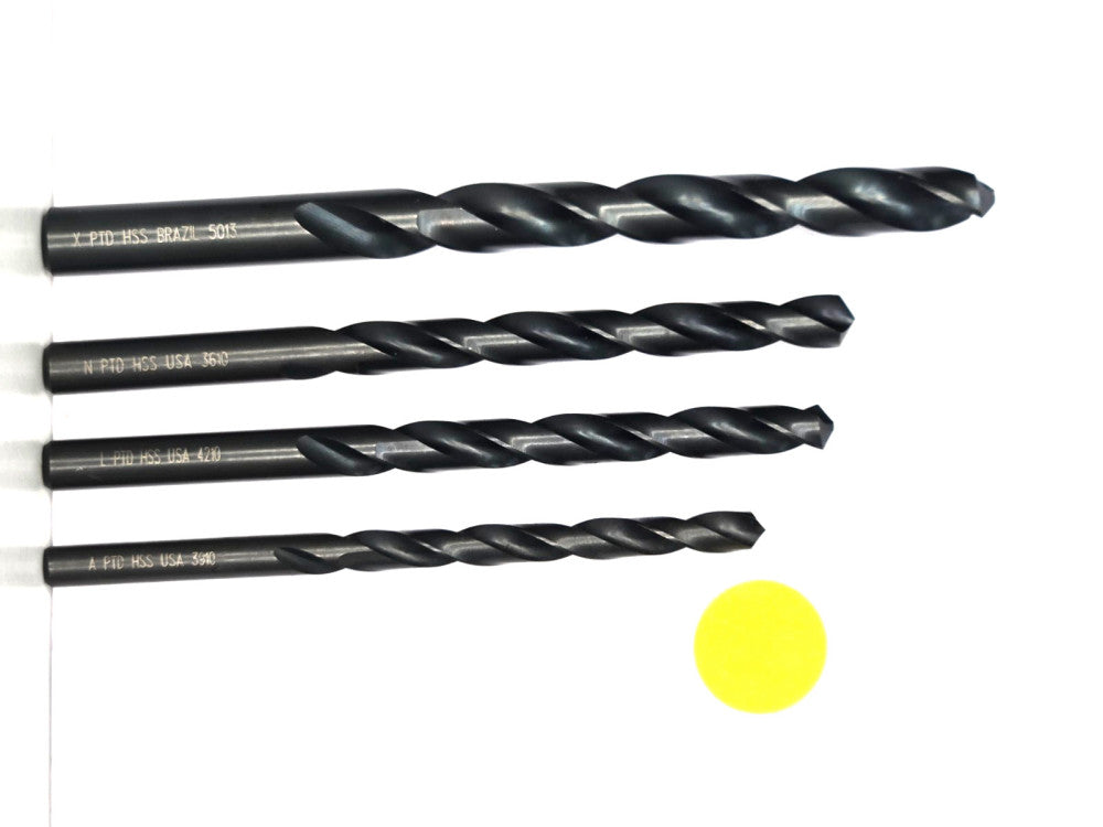 PRECISION TWIST DRILL  ASSORTED SIZES JOBBER DRILLS  LOT OF 4