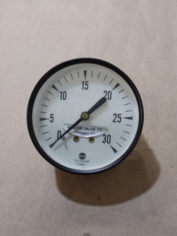 USG Pressure 2 1/2" Gauge 0-30PSI U.S. Gauge 10889-1 Back Mount 1/2"