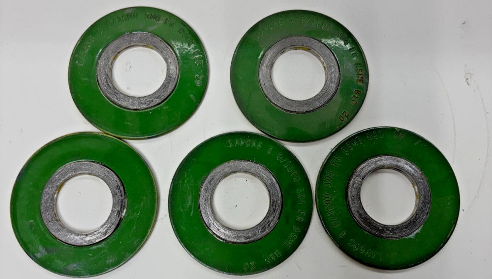 LAMONS SPIRAL WOUND GASKET LOT OF 5 SIZE 1 9/1500 316L FG ASME B16.20
