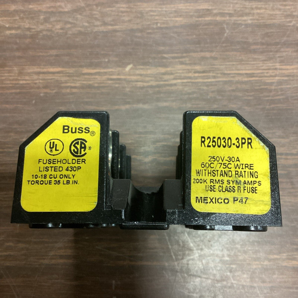 BUSS R25030-3PR Fuse Holder Block 2 Pole 250 V 30 A R250303PR C2