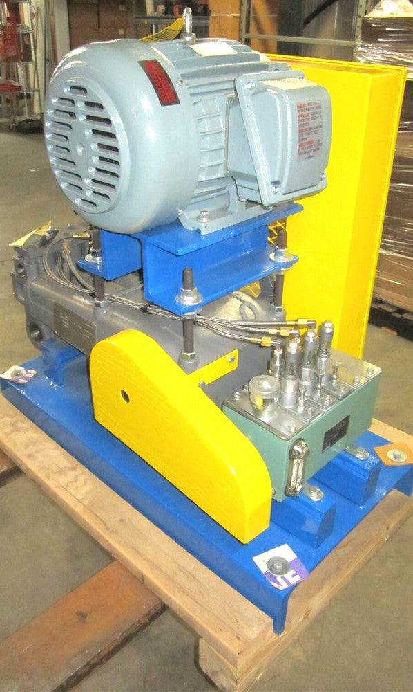 MYERS (MA-15M-DI) Triplex Hydraulic Pump, Motor, Lubricator Skid Mount Assembly