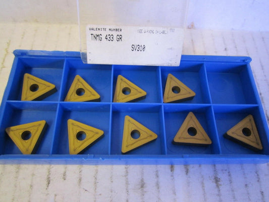 (9) Valenite Carbide Turning Inserts Style: TNMG 433 GR SV310 New