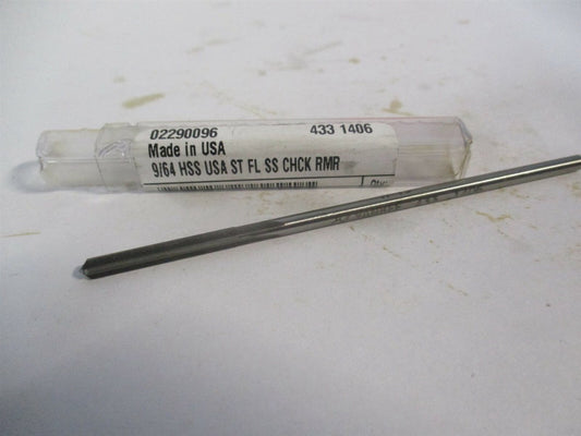 (1433-0.1406) 9/64" x 1" x 4" OAL RH 4-Flute HSS Chucking Reamer 