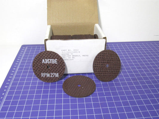 (50) Falcon A36TBE Abrasive Cut-off Wheel 2-1/2" x 1/16" x 1/4" Max RPM 27,000