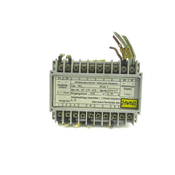 WIRKLEISTUNGSUMFORMER 20397/1 WJ 460V 0.75A UNMP