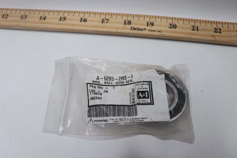 A&I Products Ball Bearing Flat Edge 6200 Series 4" x 6" x 1" A-6205-2RS-I