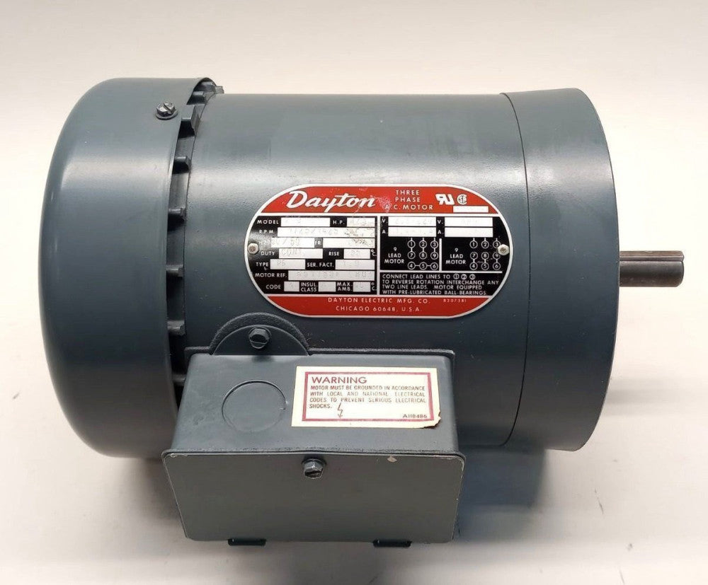 Dayton 2N915F 3 Phase Motor 1/3 HP 1725/1425 RPM