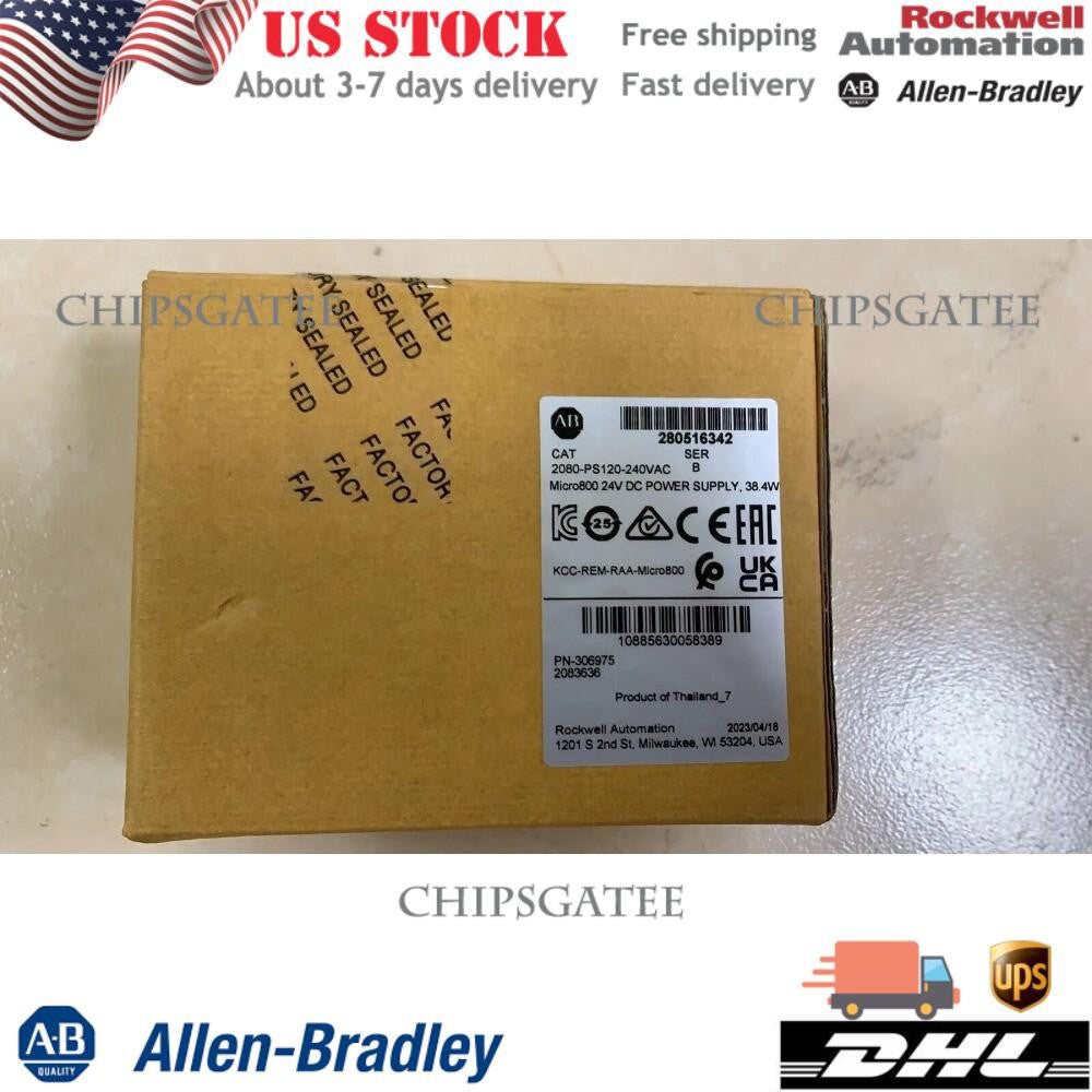 New AB CAT 2080-PS120-240VAC Micro800 24V DC POWER SUPPLY 38.4W US Free Tax