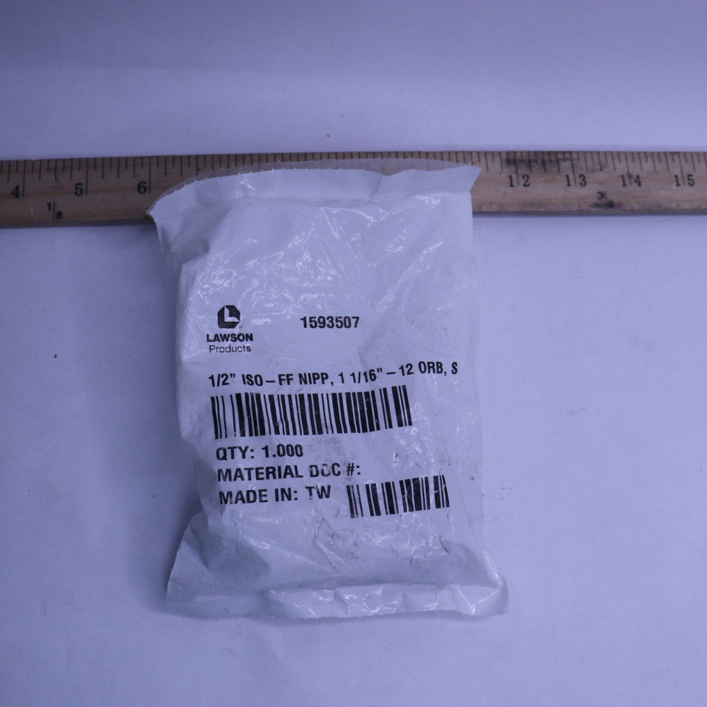 Lawson Nipple ISO16028 Steel 1/2" Body x 1-1/16"-12 Female ORB 1593507
