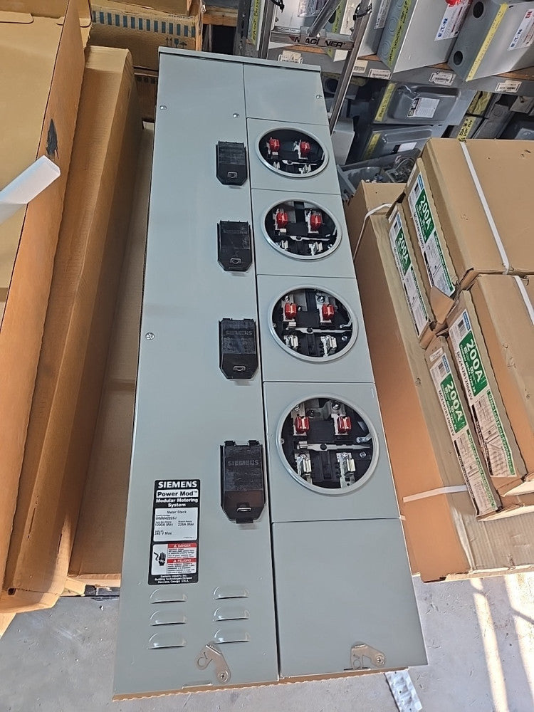 NEW Siemens WMM42225J 1200/225A Meter Stack 4-Gang Ring type 3ph/1ph