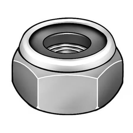 Zoro Select Nli20370ne-1500T Nylon Insert Lock Nut, 3/8"-16, Steel, Grade 2,