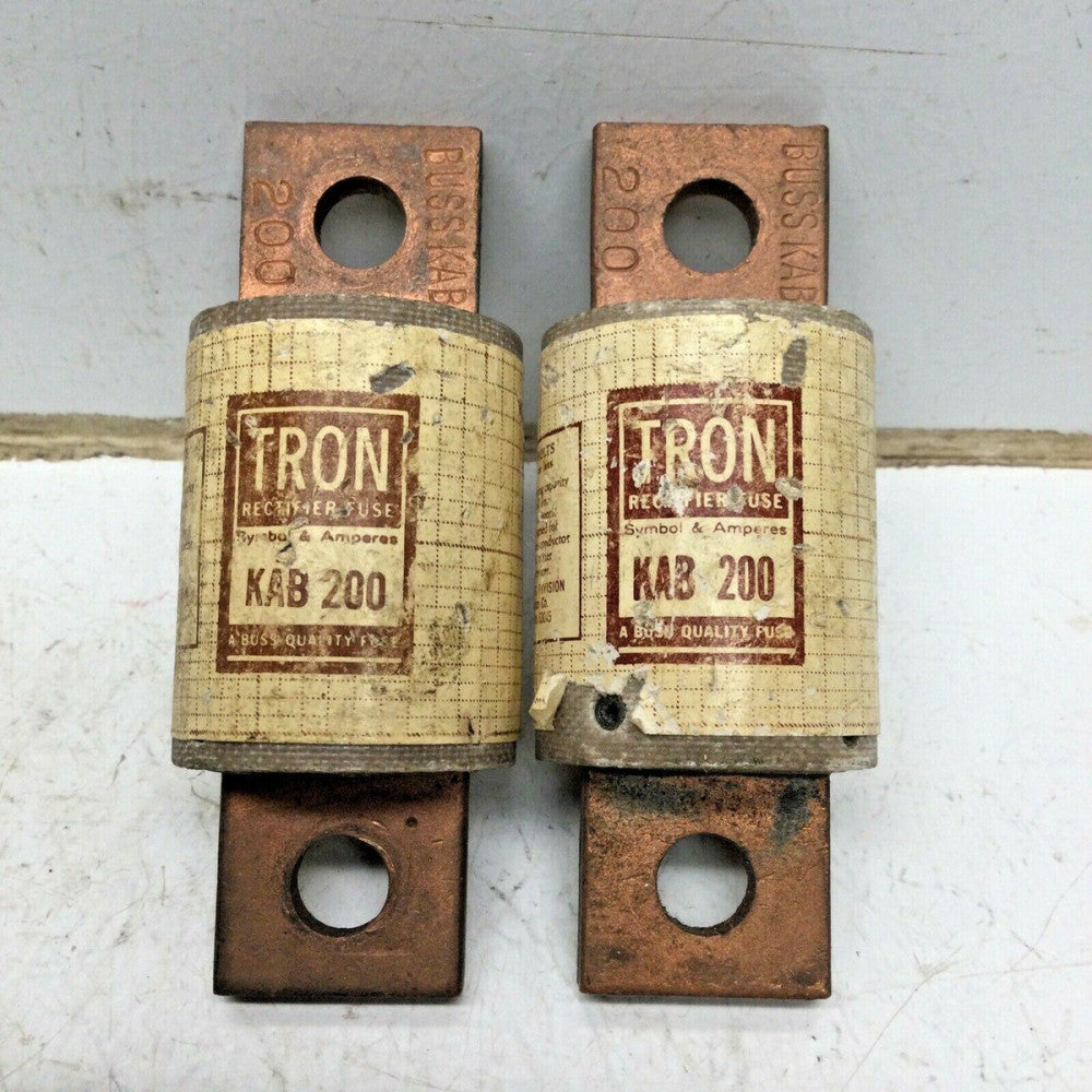 BUSS BUSSMANN TRON KAB 200 Rectifier Fuse 200 AMP 250V (LOT of 2)