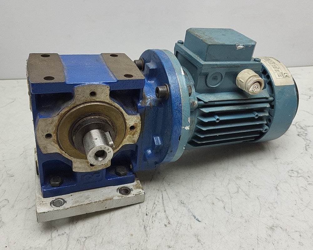 Abb MU63B11-4 MK129054-S Ac Motor w/ Rossi MR-IV-40U02A Gear Reducer 70:1 Ratio