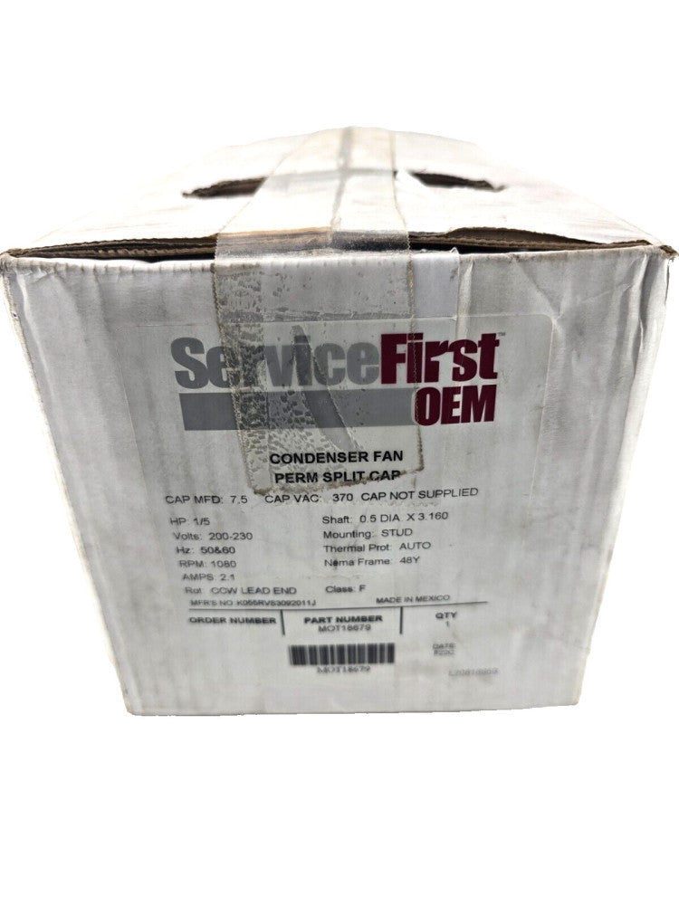 NEW Service First Trane MOT18679 Motor 200-230V 50/60HZ 1080RPM 1/5HP 1PH