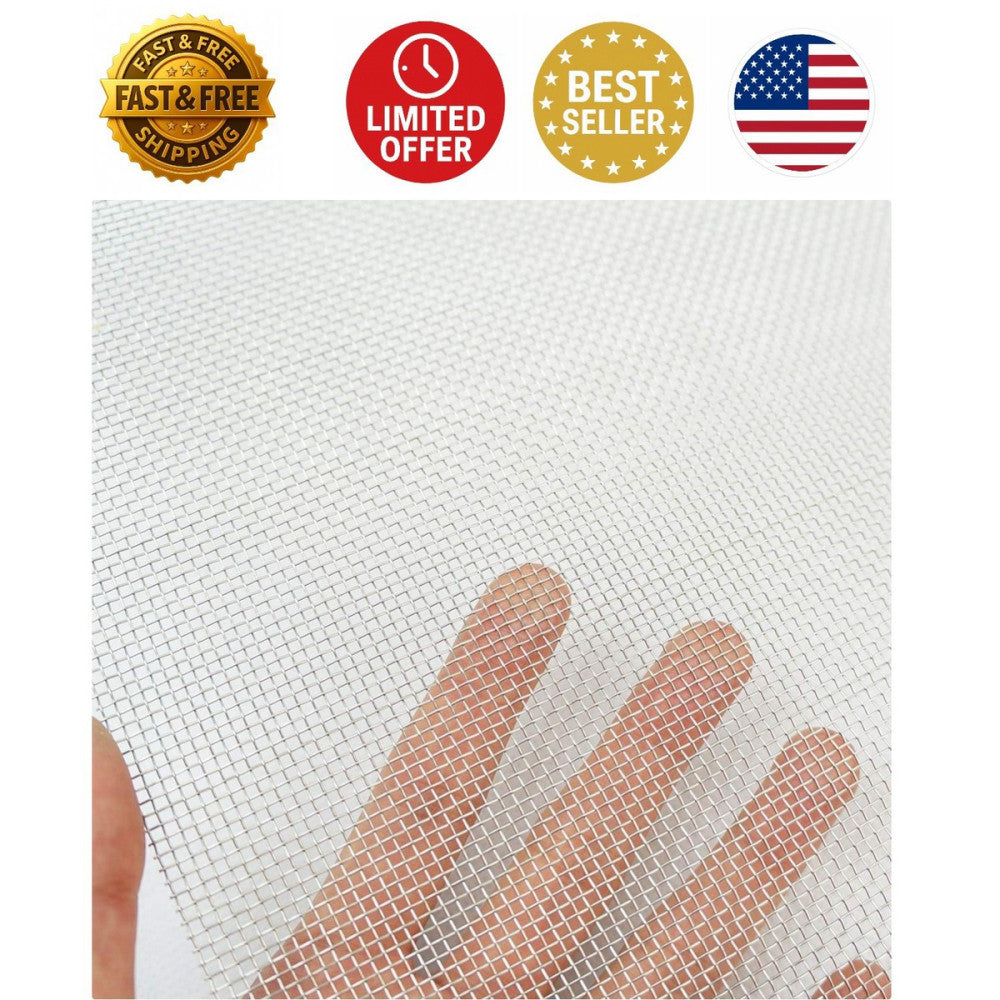 304 Stainless Steel 12x24” Wire Mesh - Durable Garden & Window Guard (2 Pack)