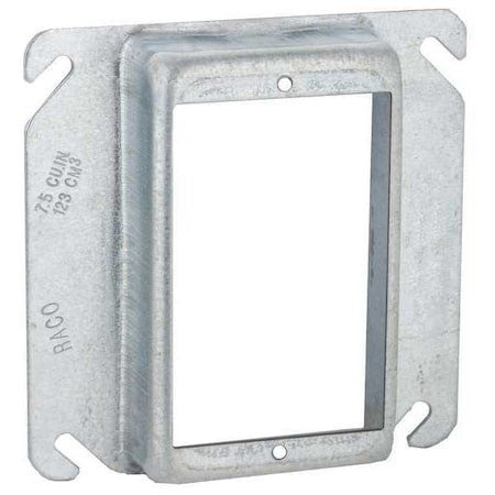 Raco 774 Mud Ring, 1 Gang, Galvanized Zinc, Square Box Type