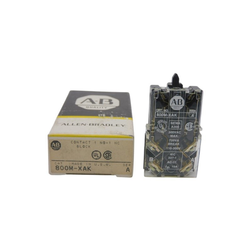 ALLEN BRADLEY 800M-XAK SER. A 300VAC 10A (BK/YL) NSMP