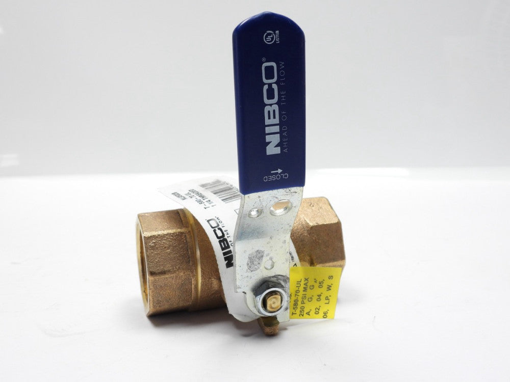 Nibco T-580-70-UL, 1-1/4" FNPT Ball Valve Threaded 250 PSI MAX Bronze 600 #, NOT