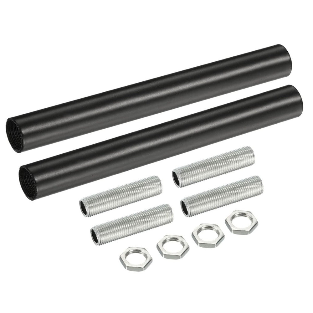 MECCANIXITY Threaded Extension Rod, 3.94" Lamp Pipe with 3.94, Black 