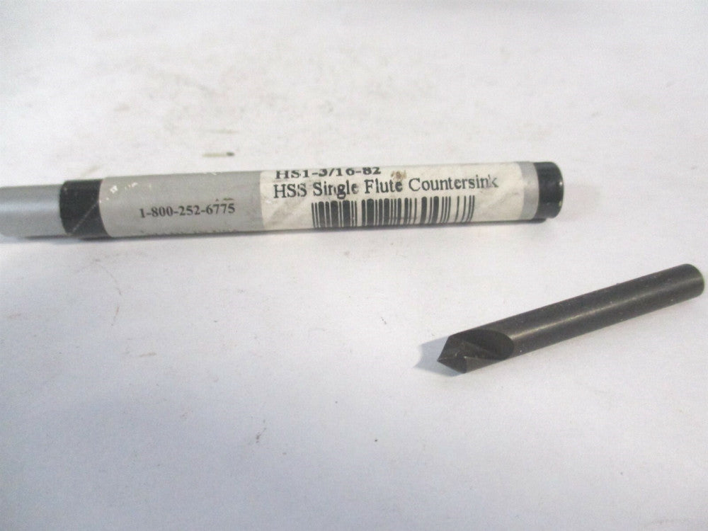 Melin Tool (18006) 3/16" x 3/16" x 1-1/2" OAL HSS 1-Flute 82° Countersink 