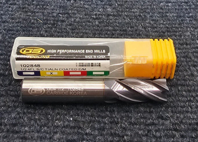 Gs Tooling Carbide End Mill 1/2" Diameter x 1/2" Shank 4-Flute