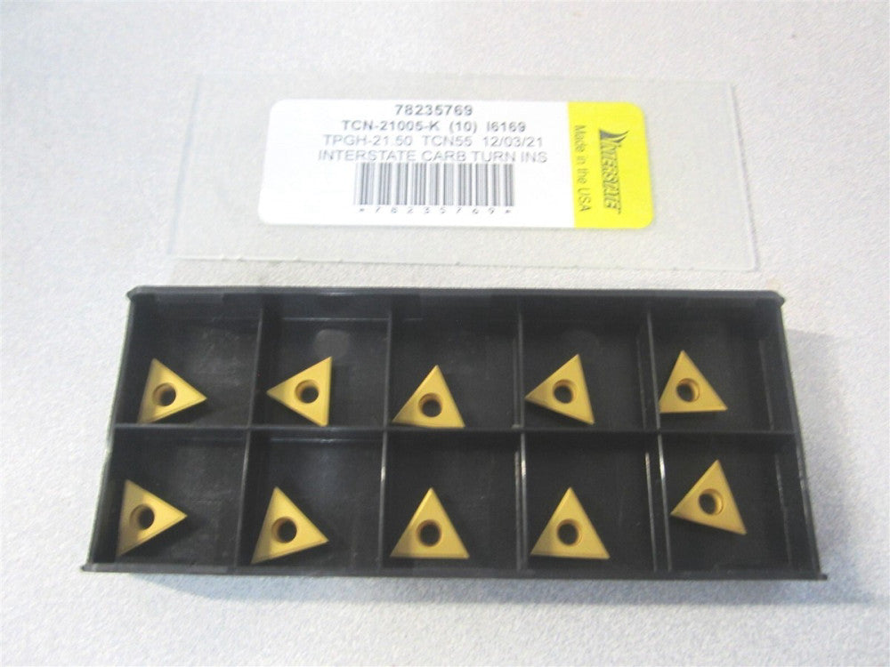 (TCN21005K) TPGH21.50 TCN55 TiN Coated Carbide Turning Insert - Pack of 10 