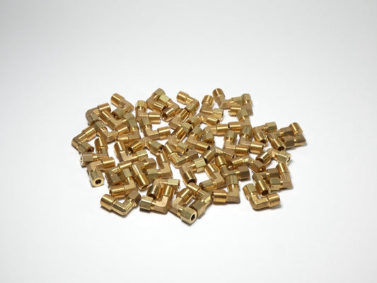 *Lot of 50* Parker 169C-4-4 Compression Brass Fitting 1/4" Tube 90° Male Elbo...