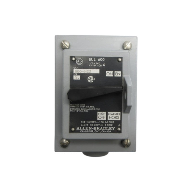 ALLEN BRADLEY 600-N22 SER. D NSNP