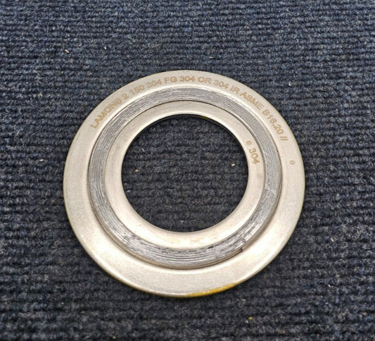 (QTY 4) LAMONS 2 150 304 FG 304 Spiral Wound Flange Gasket 304 IR ASME B16.20