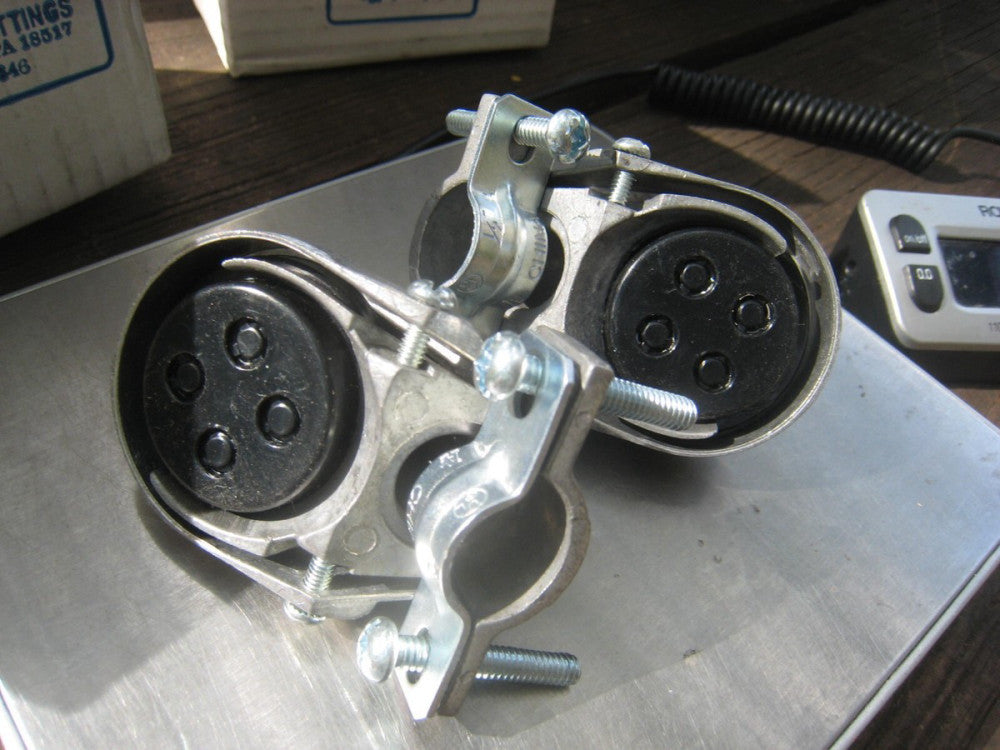 2 - Arlington 140  ALUMINUM 1/2" CLAMP ON STYLE ELECTRICAL SERVICE ENTRANCE CAP