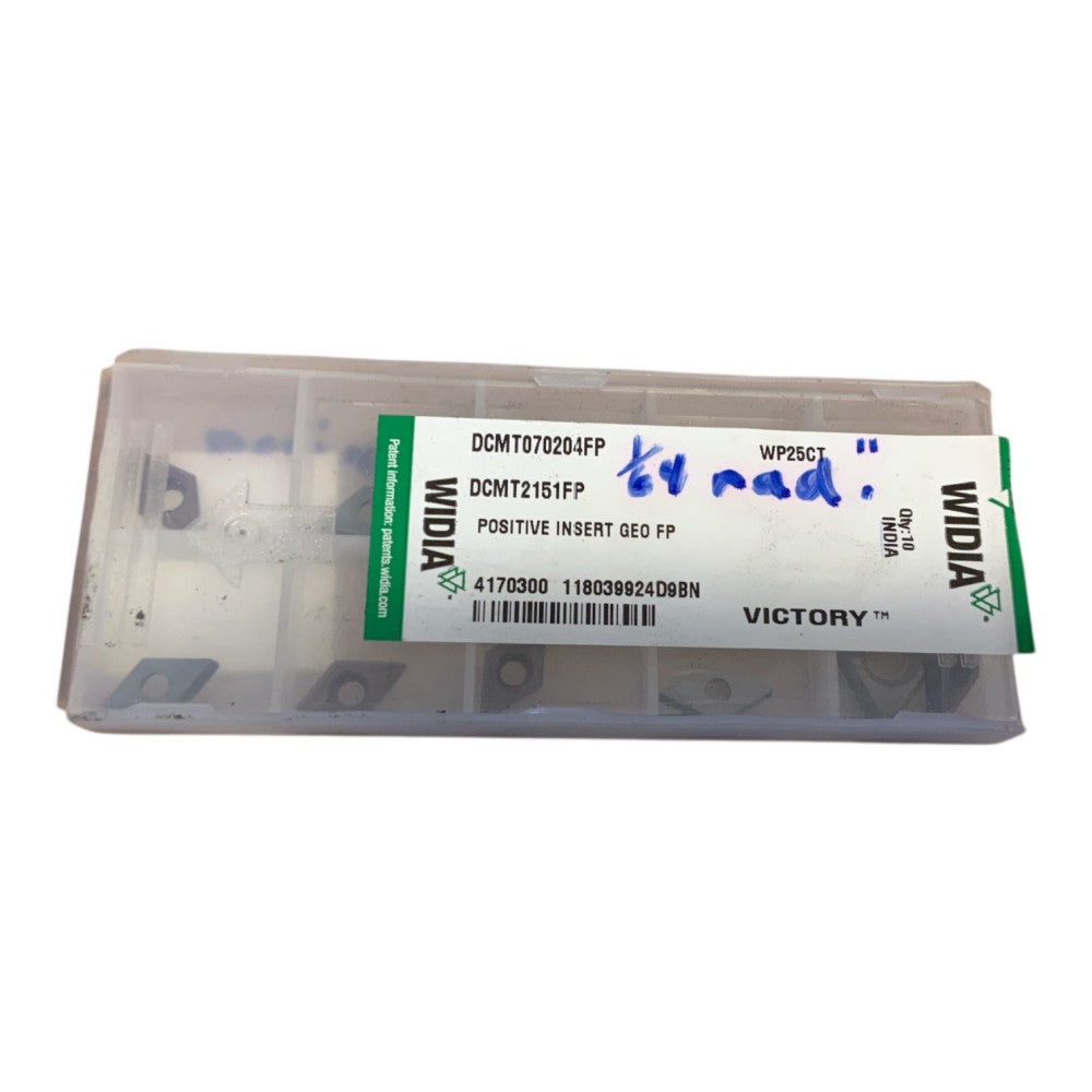 WIDIA DCMT2151FP DCMT070204FP New Carbide Inserts Grade KCP05 10PCS