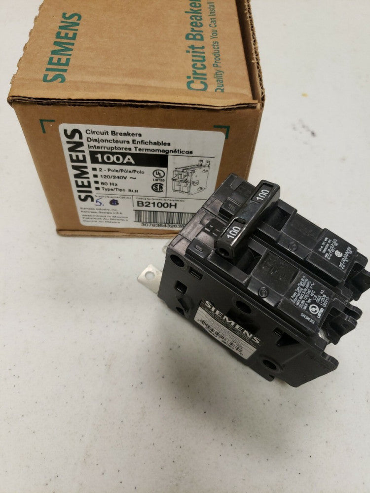 1 NEW B2100H Siemens Circuit Breaker 2 Pole 100 Amp 120/240V 22KA NEW (BLH2100)