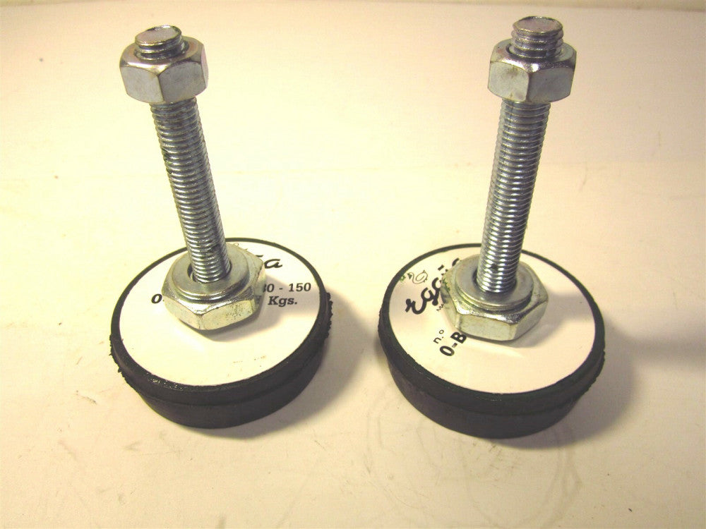 (2) Egana 0-B Anti-Vibration Low Profile M-12 Screw Machine Mounts 80 To 150 kgs