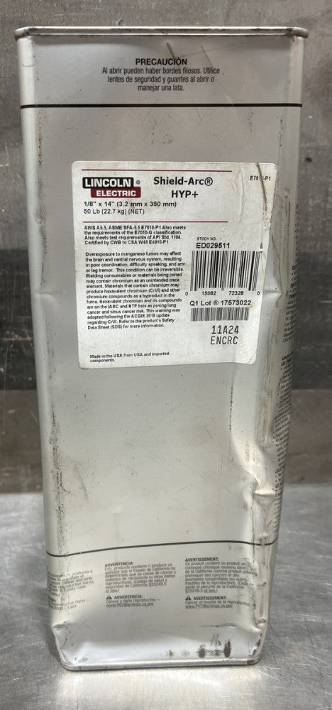Lincoln Electric 50lbs Electrodes 1/8” X 14” Ed029511 Nos Surplus. Tins Dented