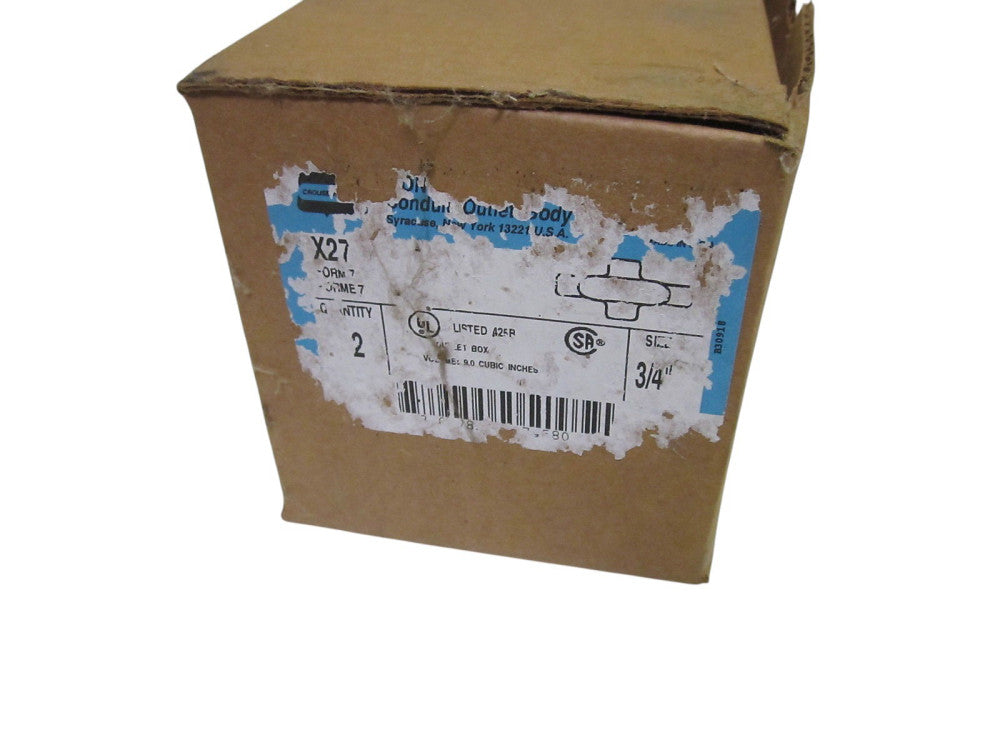 CROUSE-HINDS CONDULET X27 CONDUIT OUTLET BODY PACKAGE OF 2