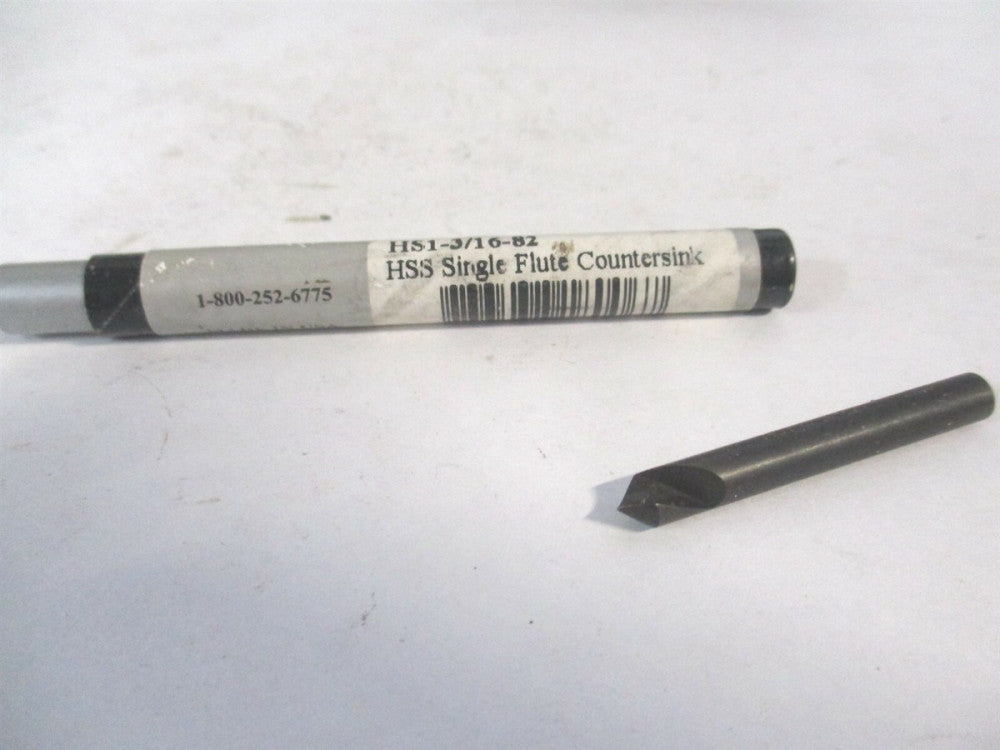 Melin Tool (18006) 3/16" x 3/16" x 1-1/2" OAL HSS 1-Flute 82° Countersink 
