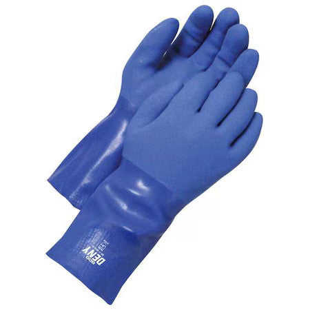 Bdg 99-1-820-11 Deny Chemical Resistant Gloves, Pvc, 12 In L, 65 Mil, Blue,