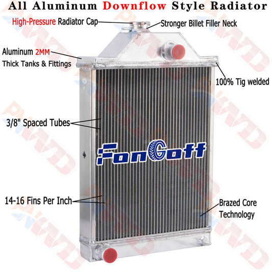 194701M91 4 Row Radiator For Massey Ferguson 165 175 31 30 180 3165