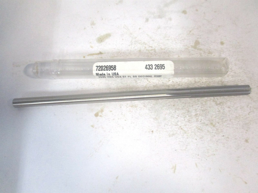 (433-0.2695) 0.2695" x 1-1/2" x 6" OAL Straight Flute HSS 6Fl Chucking Reamer 