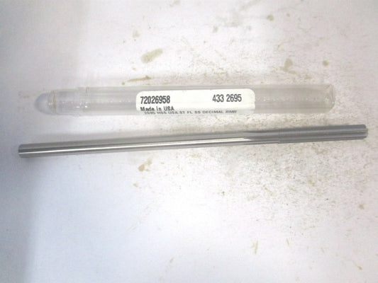 (433-0.2695) 0.2695" x 1-1/2" x 6" OAL Straight Flute HSS 6Fl Chucking Reamer 