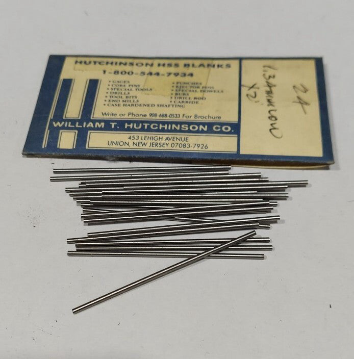 Lot Of 24 - USA Hutchinson 1.34mm x 2" Low Drill Blank Reamer Pin Gage