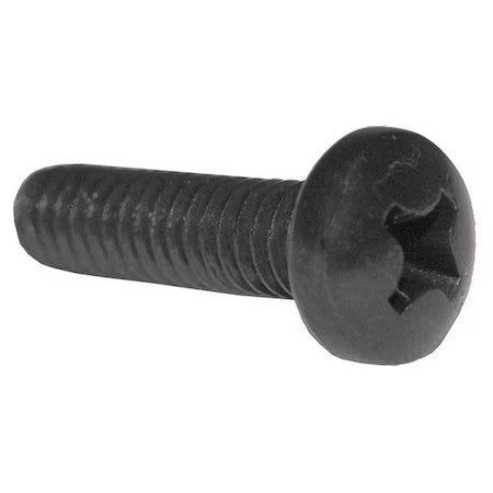 Zoro Select 0810Mppb #8-32 X 5/8 In Phillips Pan Machine Screw, Black Oxide