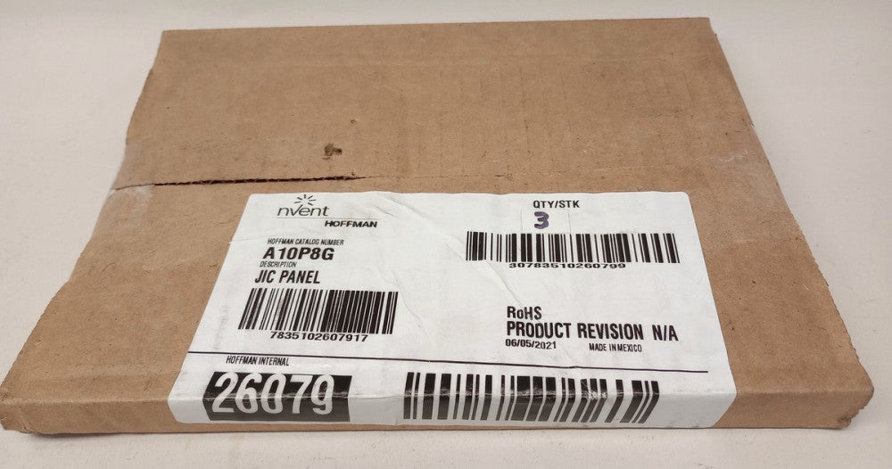 Hoffman 26079 Galvanized JIC Panel Nvent A10P8G 6-7/8" X 8-3/4" (Pack Of 3)