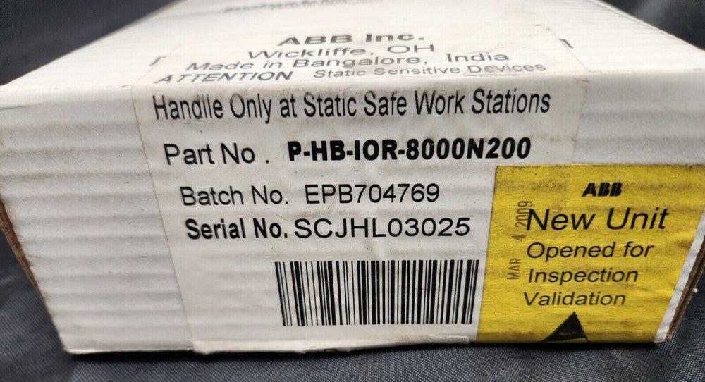 (NEW) ABB P-HB-IOR-8000N200 PHBIOR8000N200 Gateway Harmony Block Thermal Base