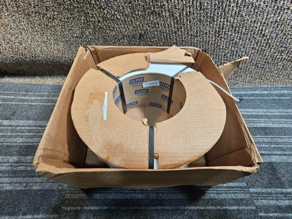 ULINE S-11348 - 9 x 8" Core Machine Strapping - 1⁄4" x .024" x 18,000', White