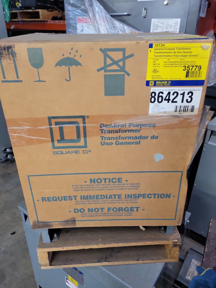 BRAND NEW! SQUARE D GENERAL PURPOSE TRANSFORMER 15T3H, 15KVA, 32749-17212-036