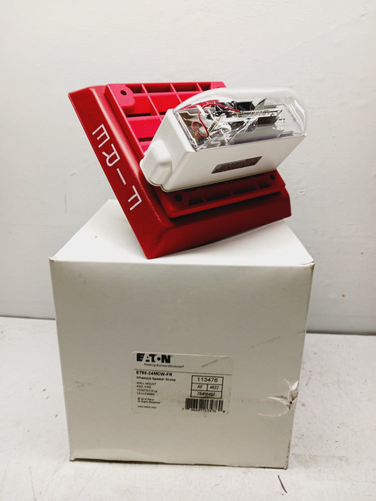 NEW EATON ET80-24MCW-FR WHEELOCK SPEAKER STROBE WALL MOUNT RED