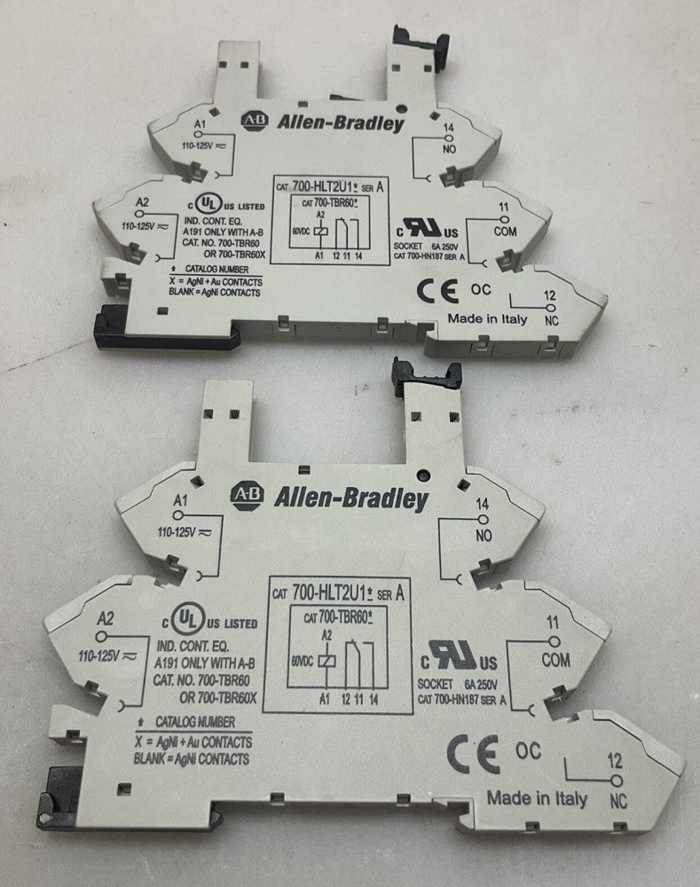 2 Pack Allen Bradley 700-HLT2U1 Terminal Block Relay 110-125v AC/DC Series A