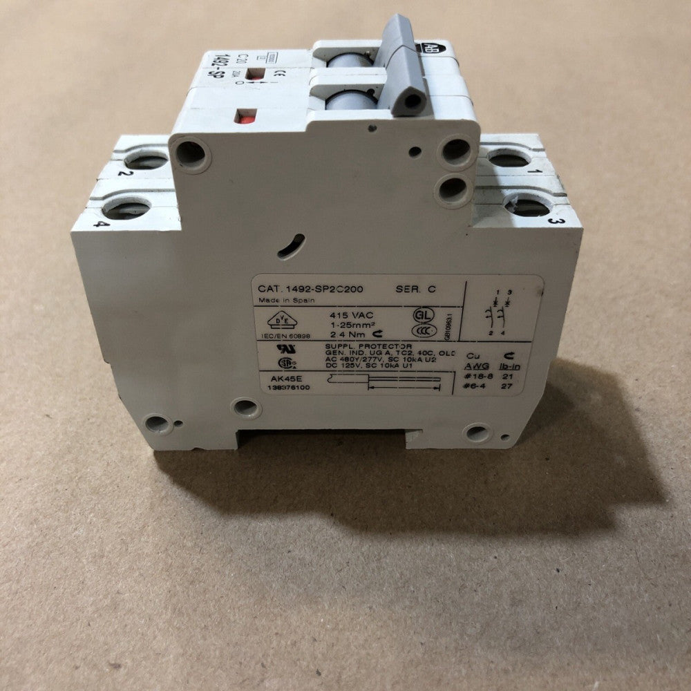 Allen Bradley 1492-SP2C200 Series C Circuit Breaker, 20A, (used)